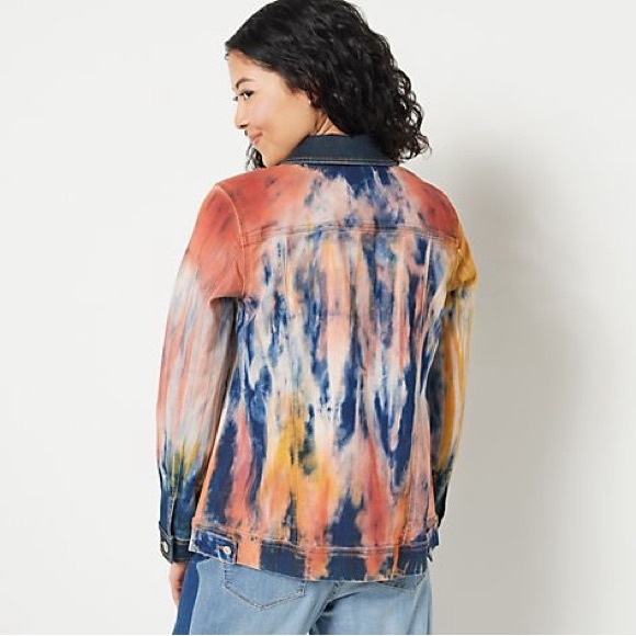 NWOT LOGO BY LORI GOLDSTEIN LIMITED EDITION TIE DYE DEMIN JACKET SIZE 20 W - Picture 4 of 16